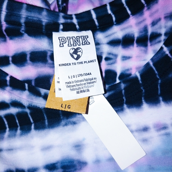 Victoria secret pink tie dye ruched dress side tie NWT M or L Stretch pullover - Picture 4 of 4